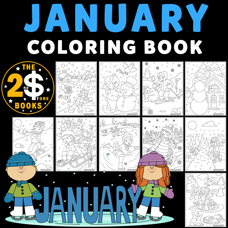 Calendar january coloring book