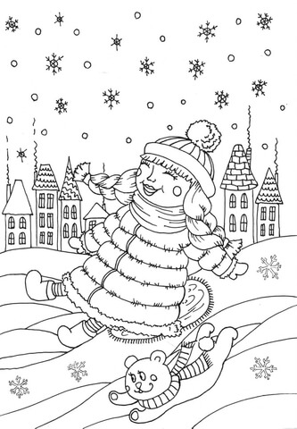 Peppy in january coloring page free printable coloring pages