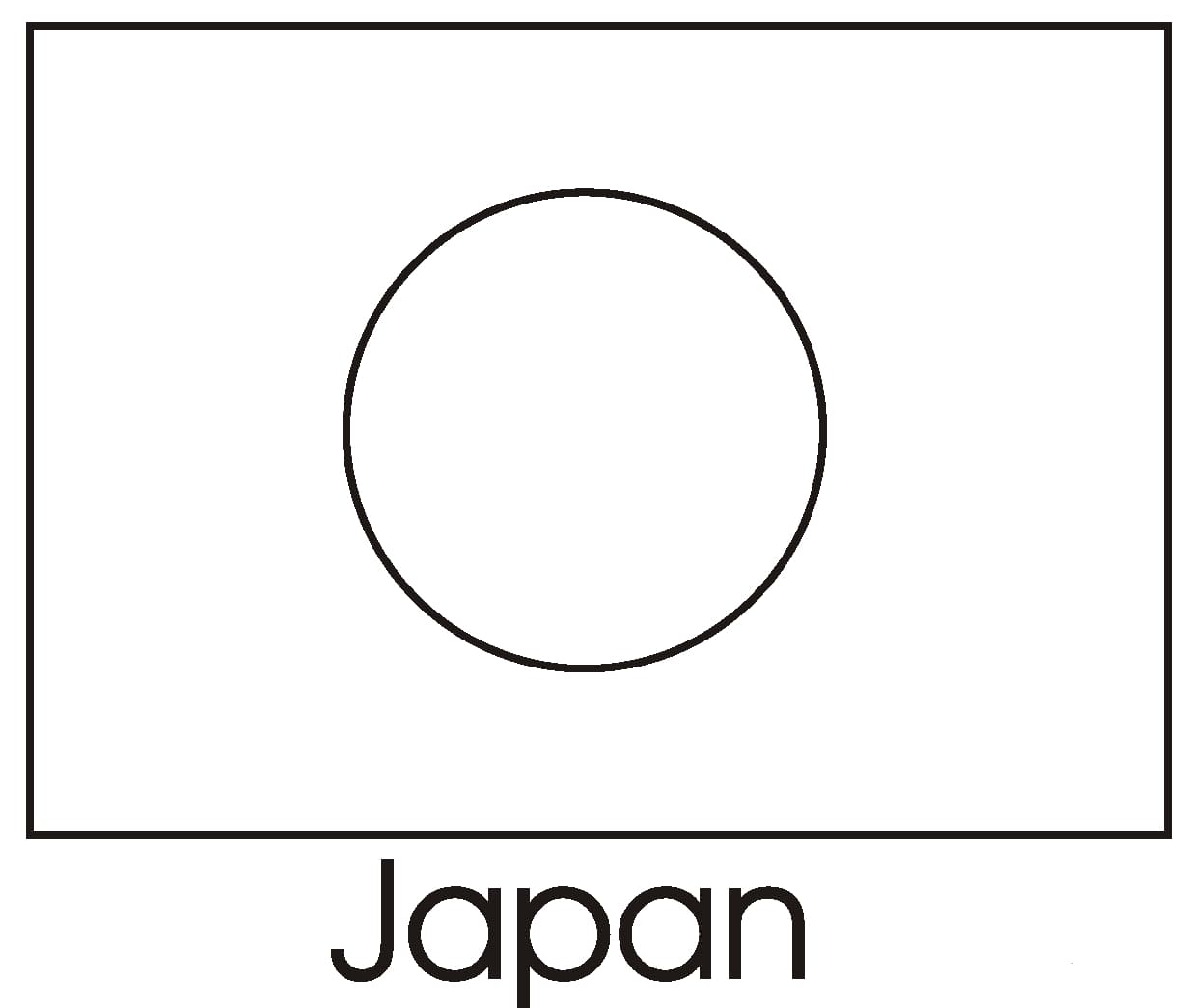 Free japan flag coloring page