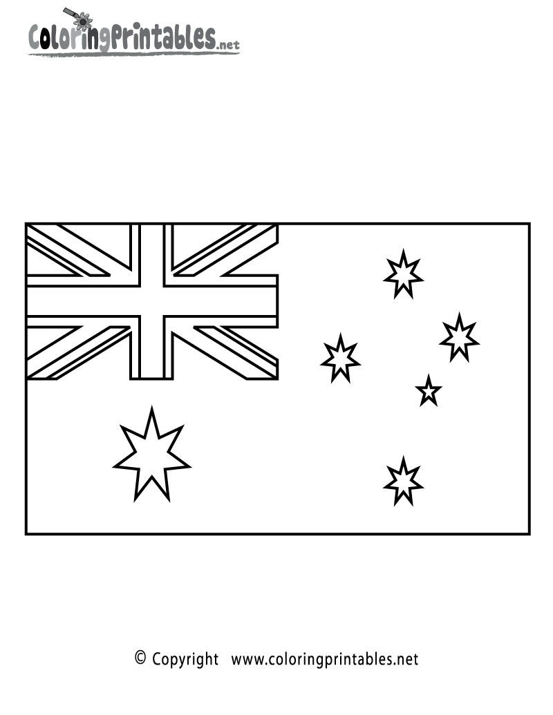 Australia flag coloring page