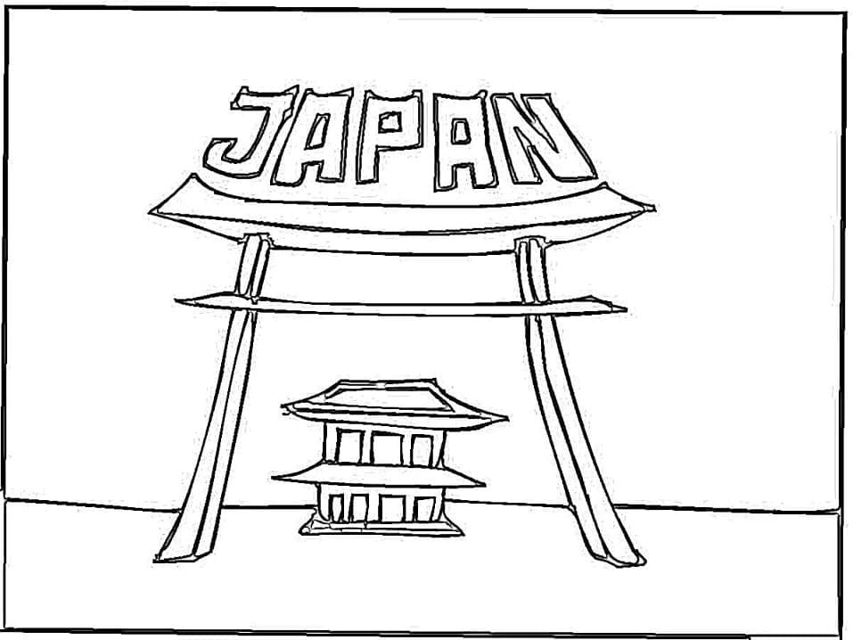 Japan flag coloring page