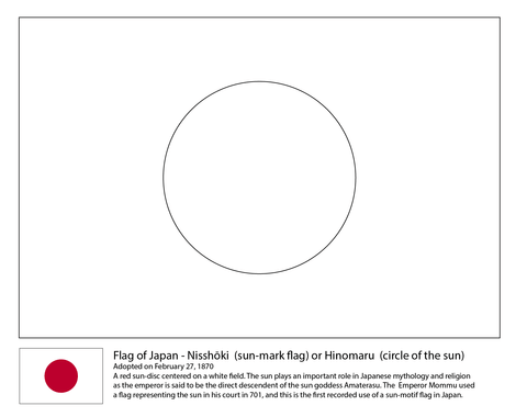 Flag of japan coloring page free printable coloring pages