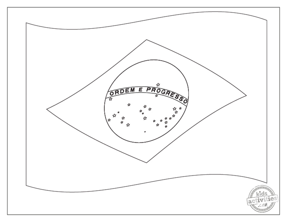 Starry brazil flag coloring pages kids activities blog