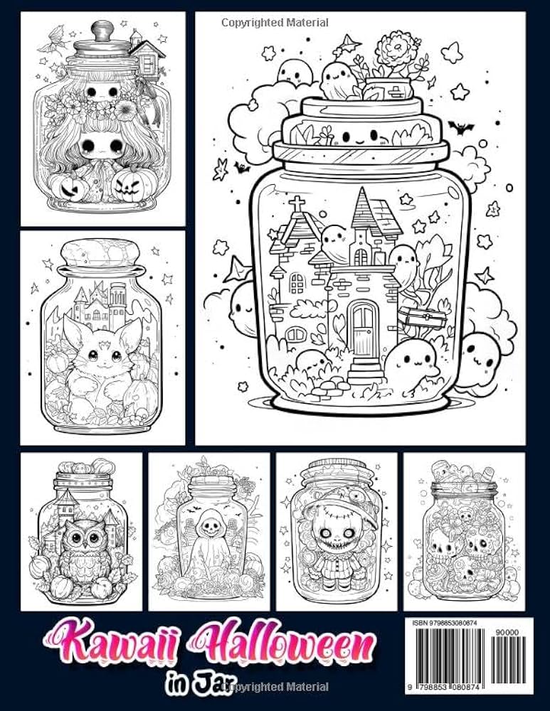 Kawaii halloween in jar coloring book unleash your imagination and embrace the festive spirit with kawaii in jar illustrations to color this halloween season herbst danuta books