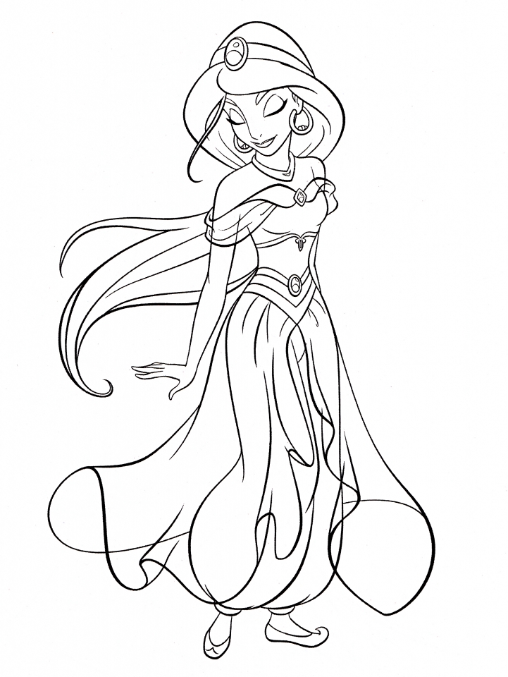 Get this princess jasmine printable coloring pages for girls