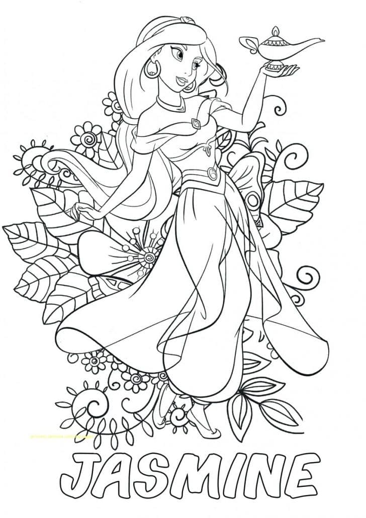 Princess jasmine coloring pages