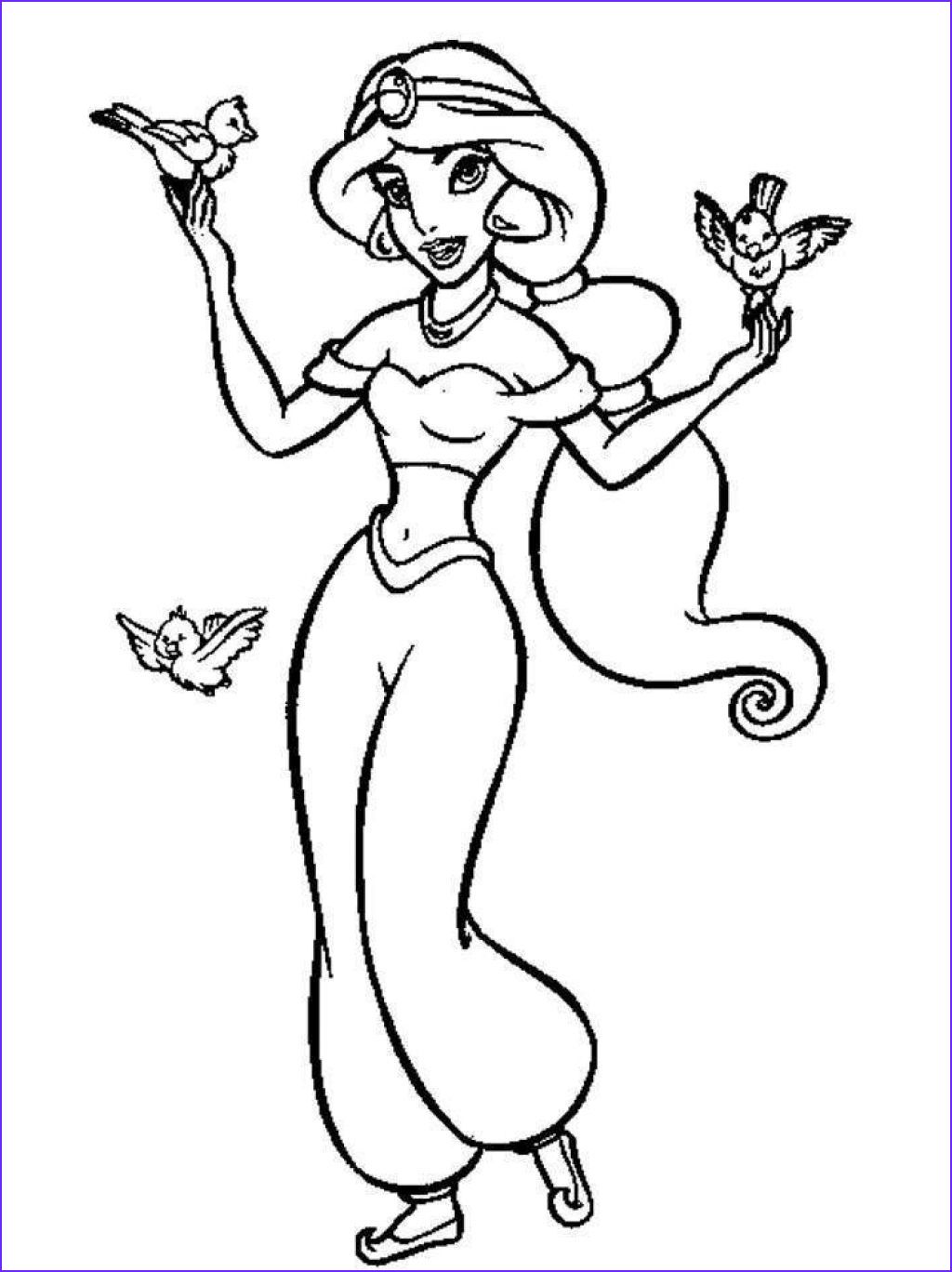 Free printable jasmine coloring pages for kids best halaman mewarnai buku mewarna disney