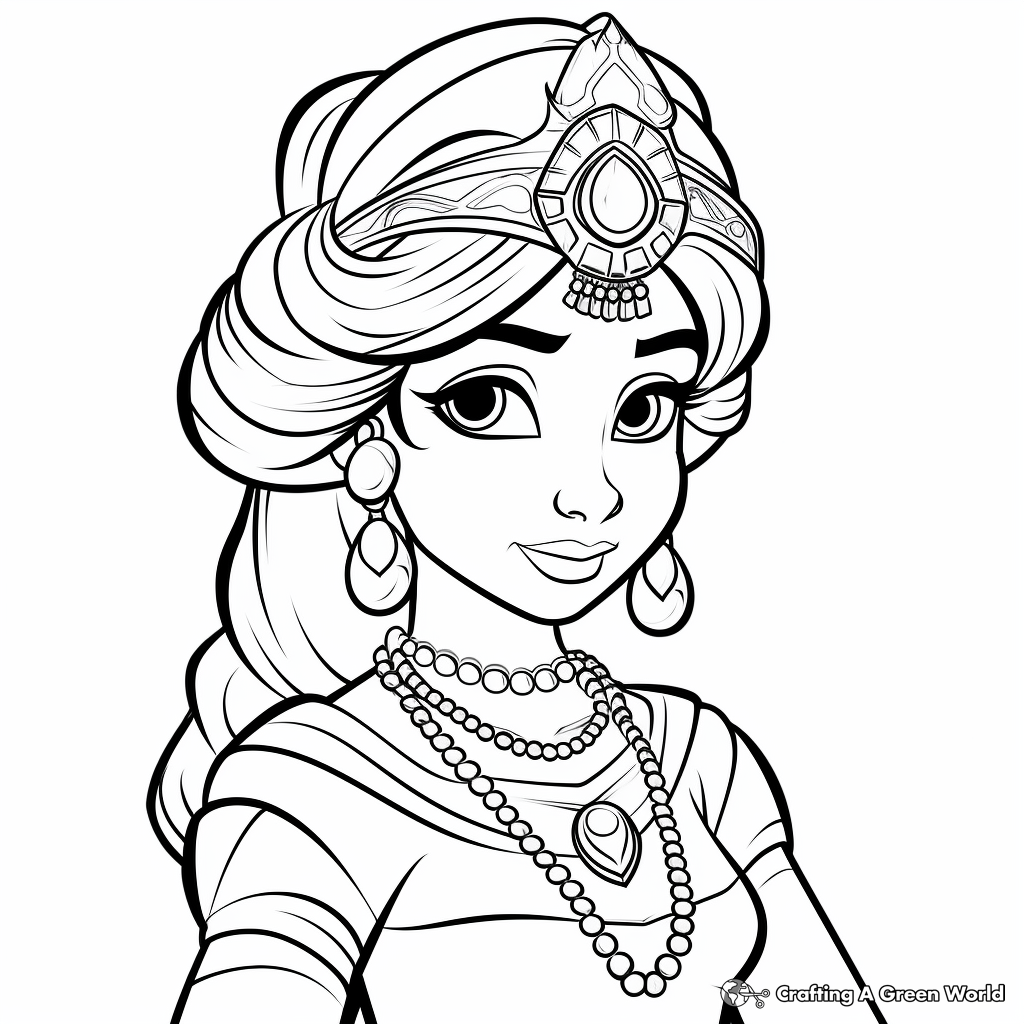 Princess jasmine coloring pages