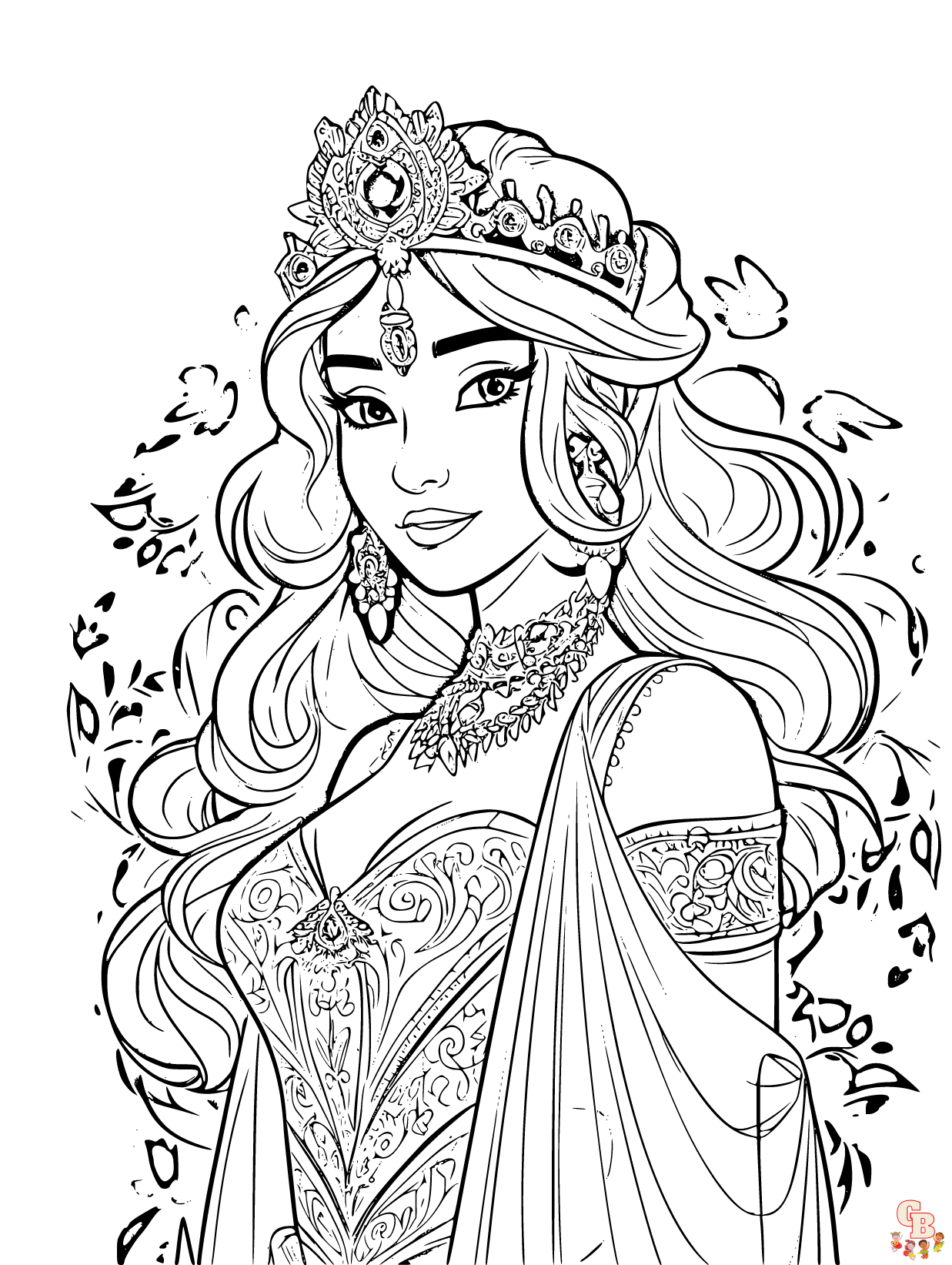 Discover the magic of jasmine coloring pages