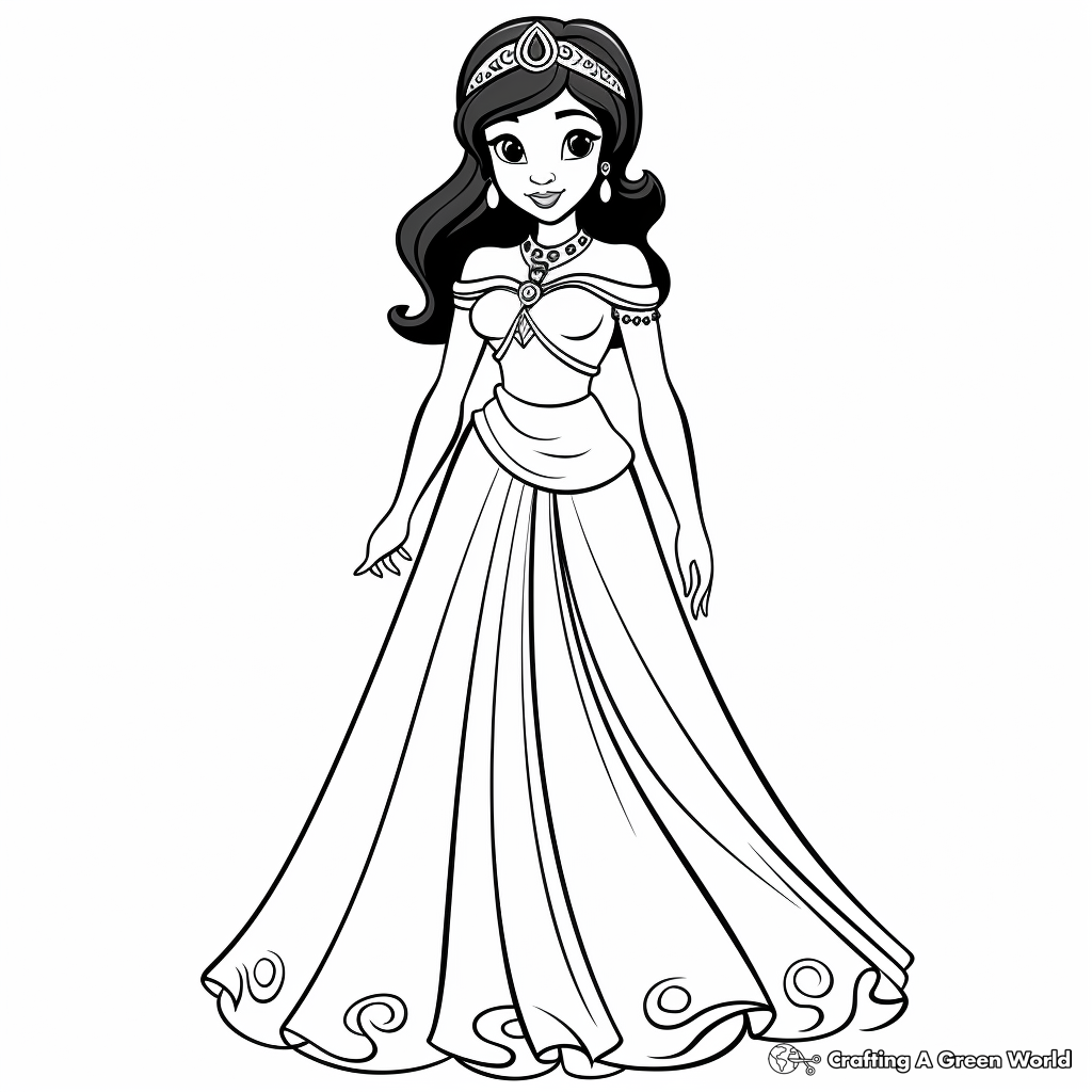 Princess jasmine coloring pages