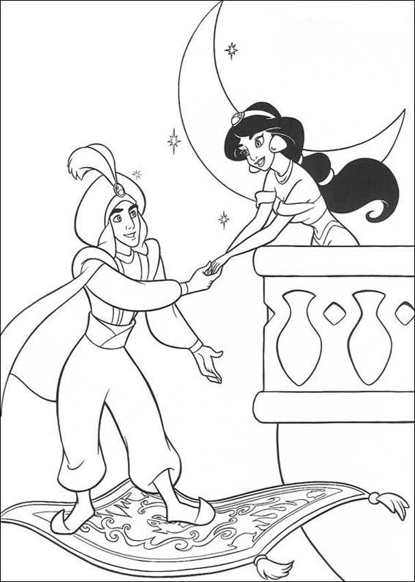 Free printable aladdin coloring pages for kids