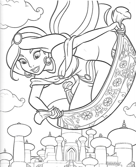 Free easy to print jasmine coloring pages