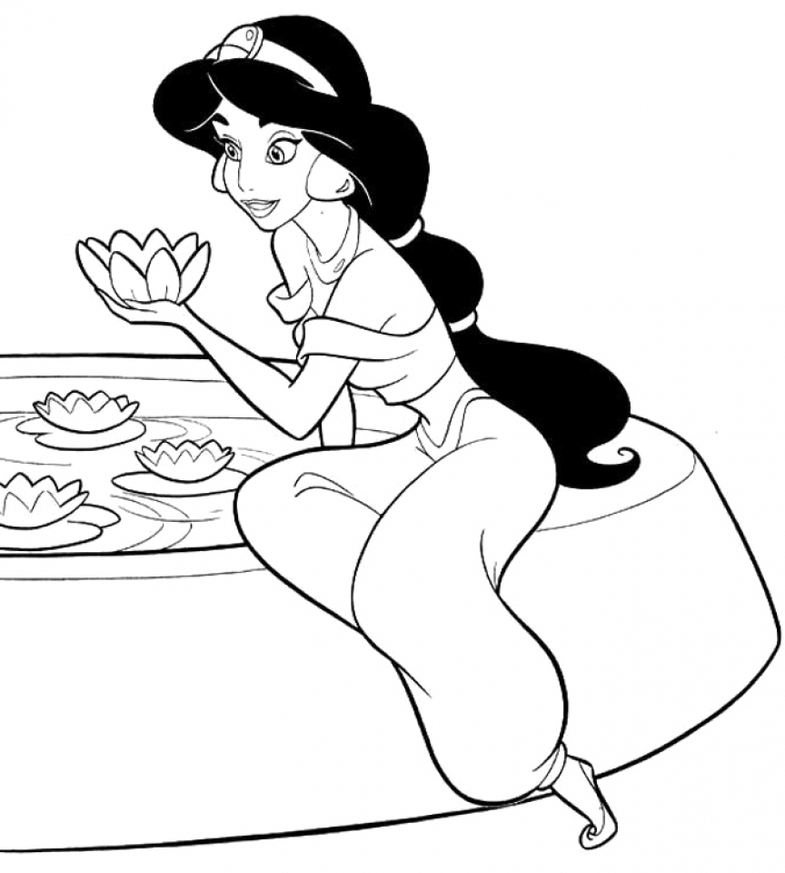 Get this kids printable jasmine coloring pages free online