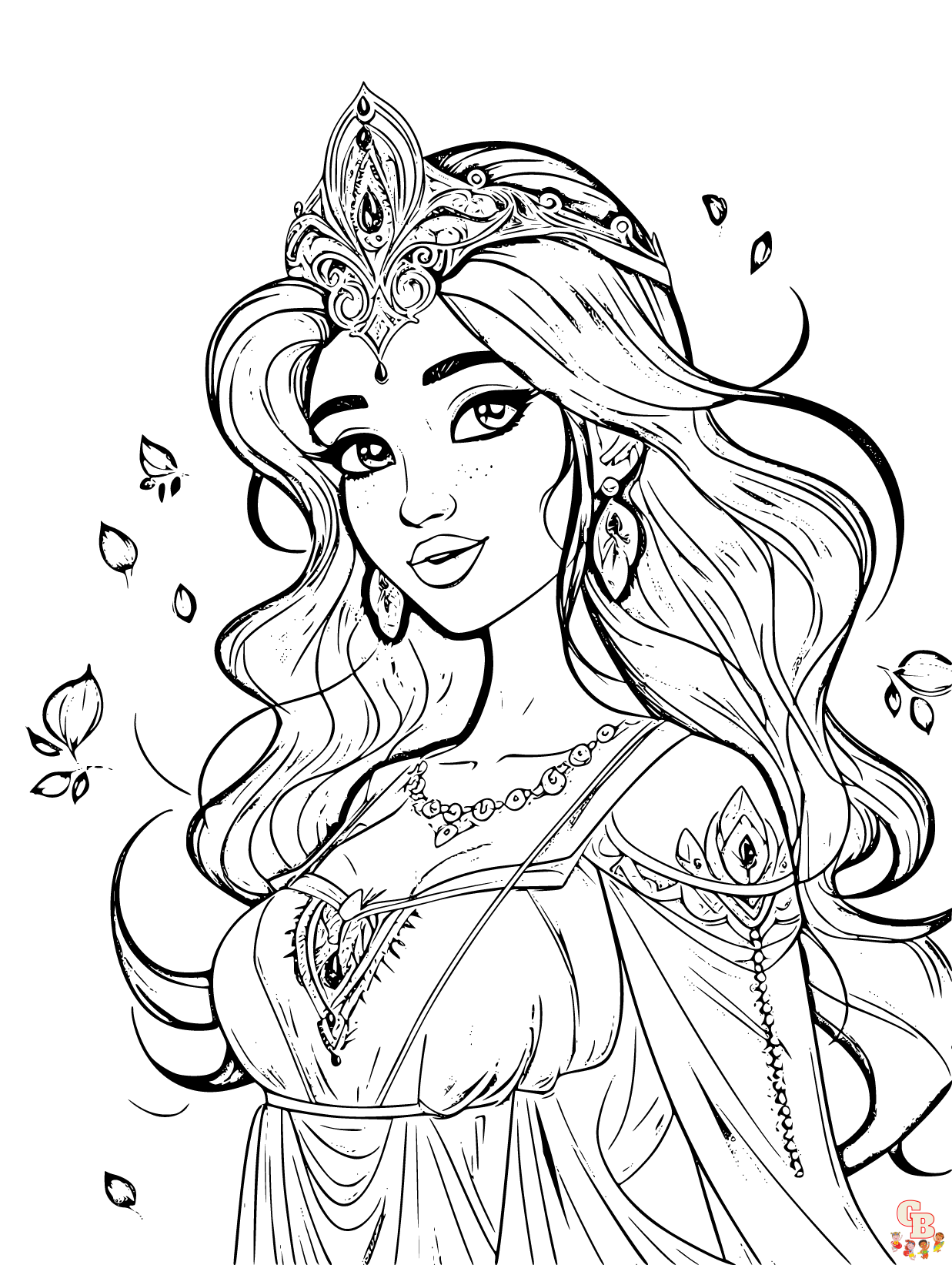 Discover the magic of jasmine coloring pages