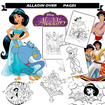 Aladdin and jasmine coloring pages