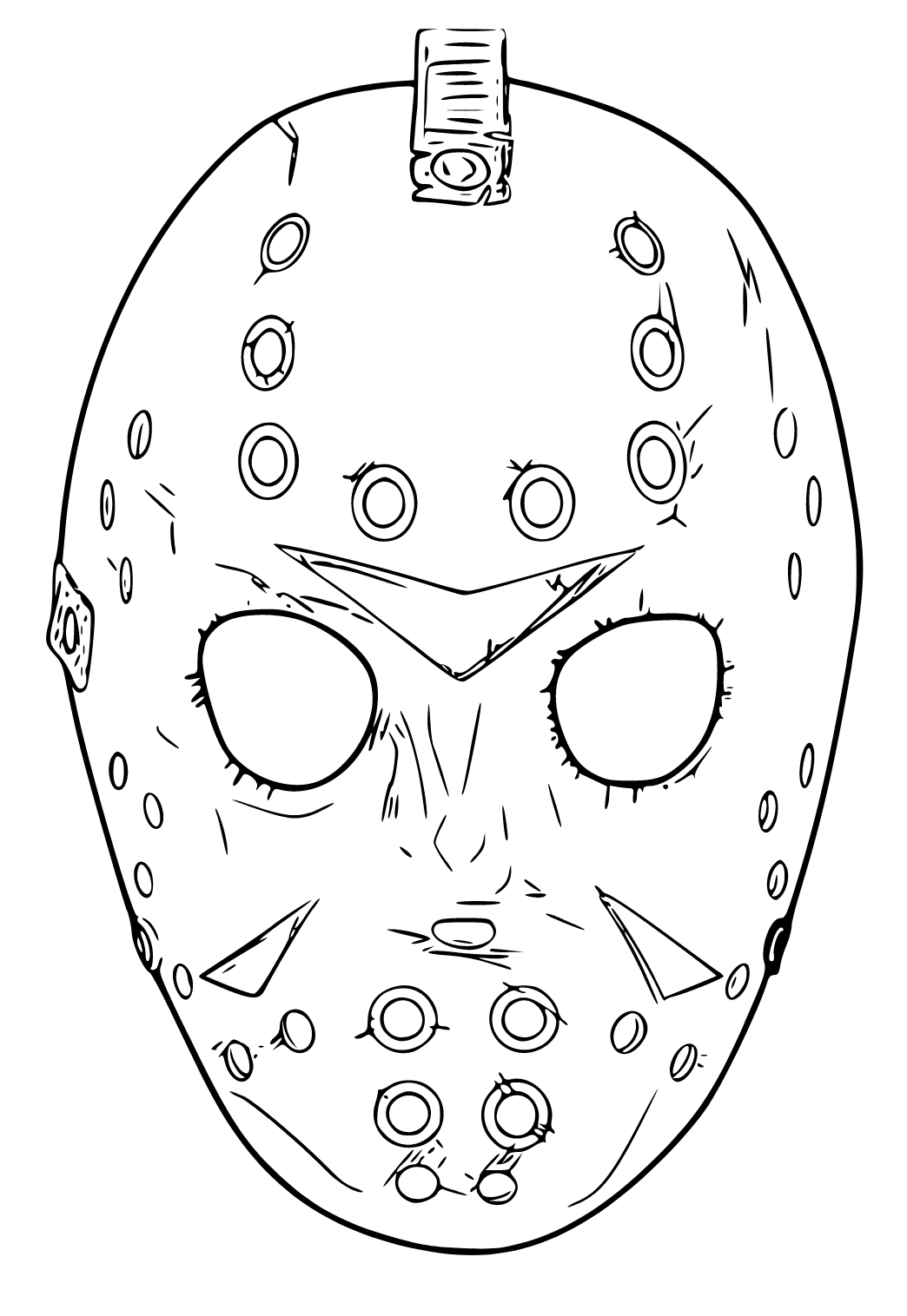 Free printable michael myers mask coloring page for adults and kids