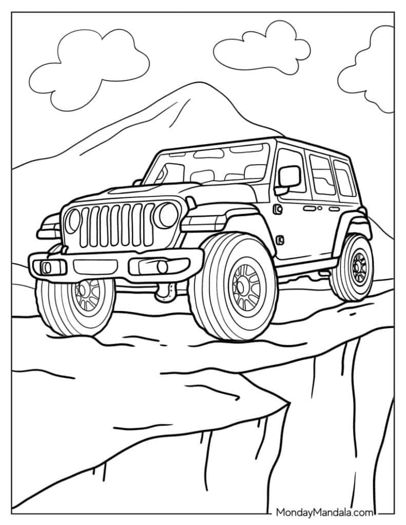 Jeep coloring pages free pdf printables