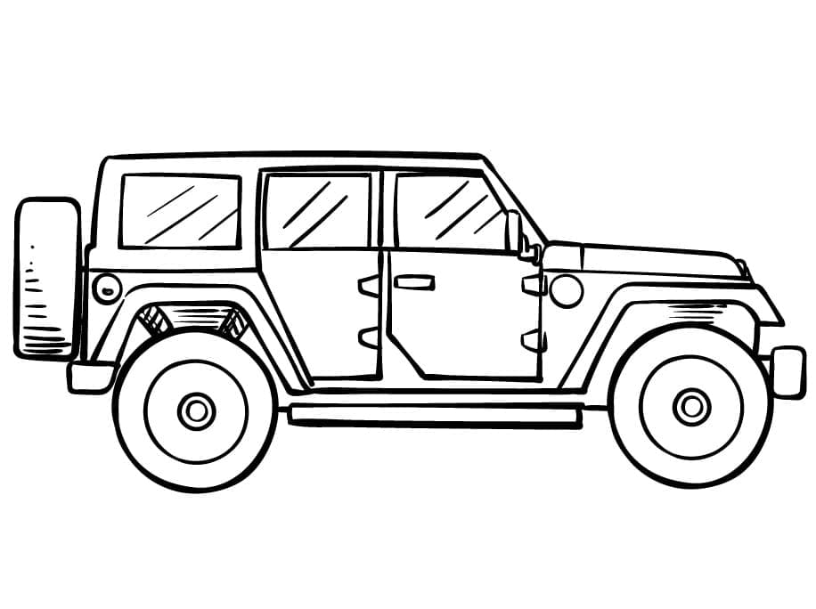 Free printable jeep car coloring page