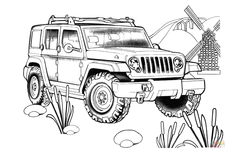 Jeep rescue coloring page free printable coloring pages