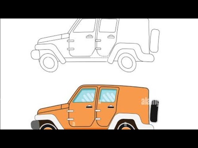 How to color a jeep easy siple painting for learning for kids done by cute little princess