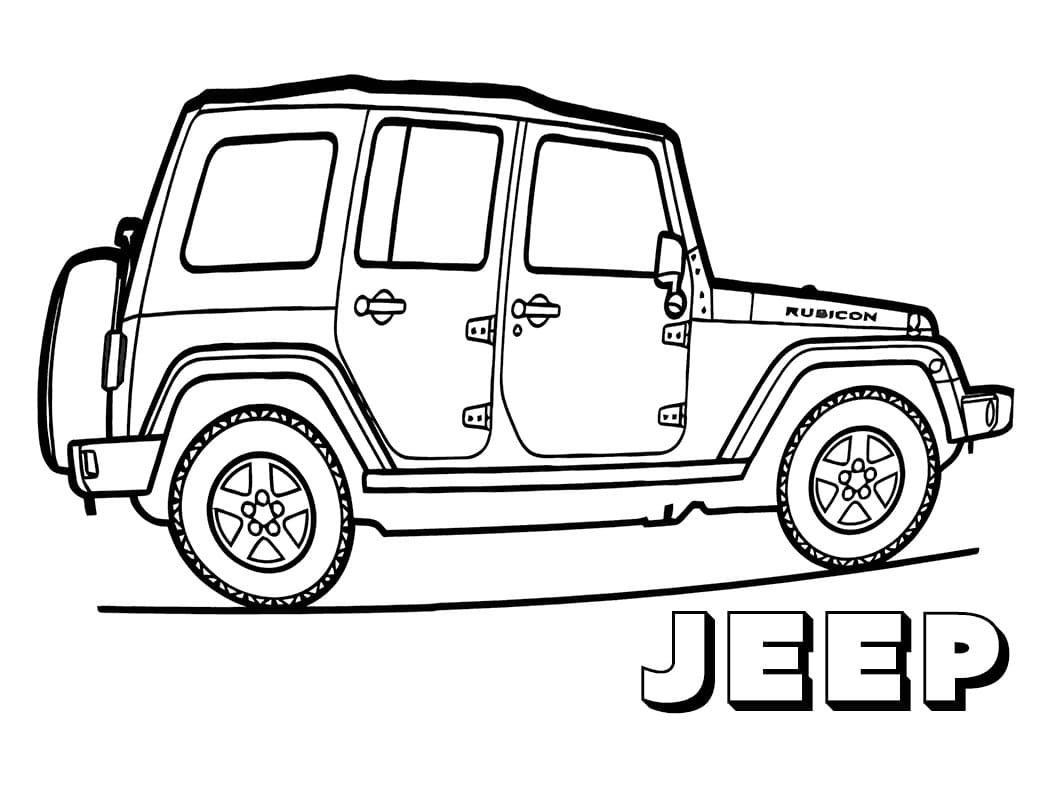 Free jeep coloring page