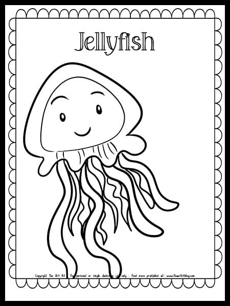 Jellyfish coloring page free printable â the art kit