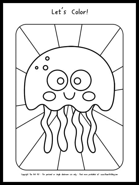 Cute jellyfish coloring page free printable download â the art kit