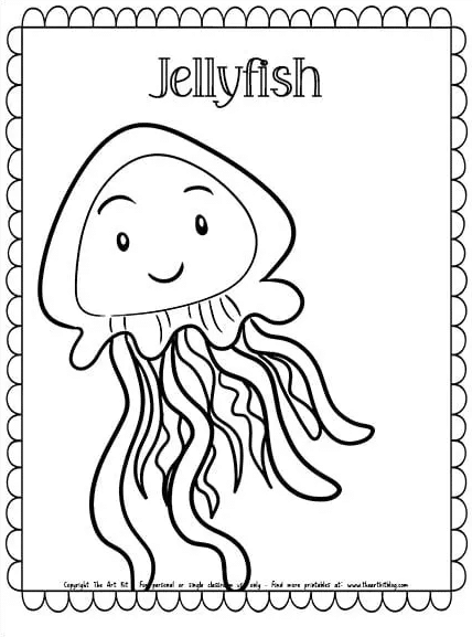 Jellyfish coloring page free homeschool deals