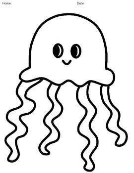 Printable cartoon jellyfish coloring pages by henrycreated tpt