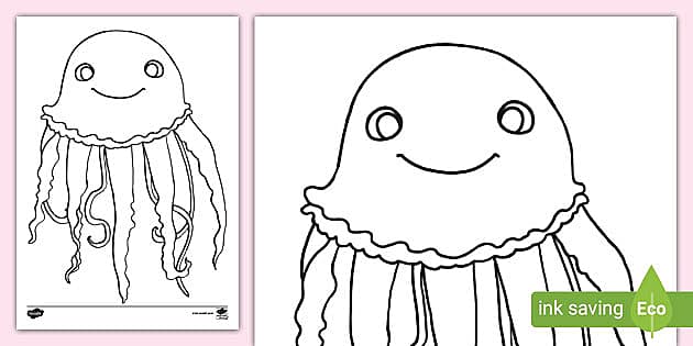 Cute jellyfish louring sheet jellyfish template