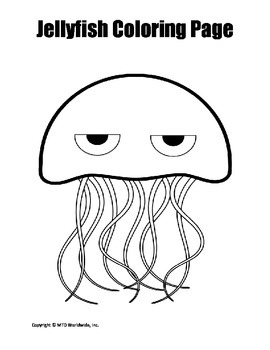 Printable jellyfish coloring page worksheet by lesson machine tpt