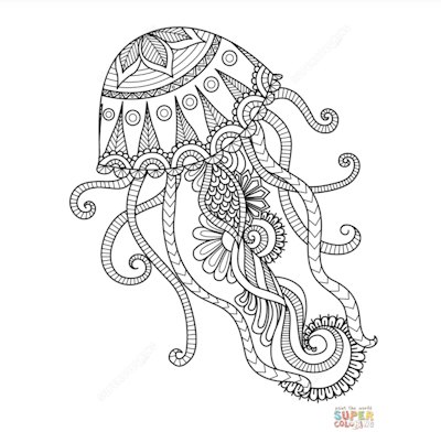 Jellyfish coloring pages