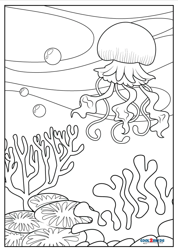 Free printable jellyfish coloring pages for kids