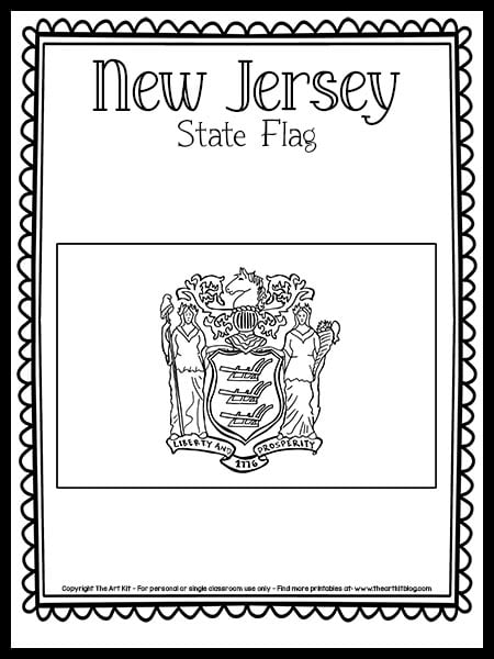 Free printable new jersey state flag coloring page â the art kit