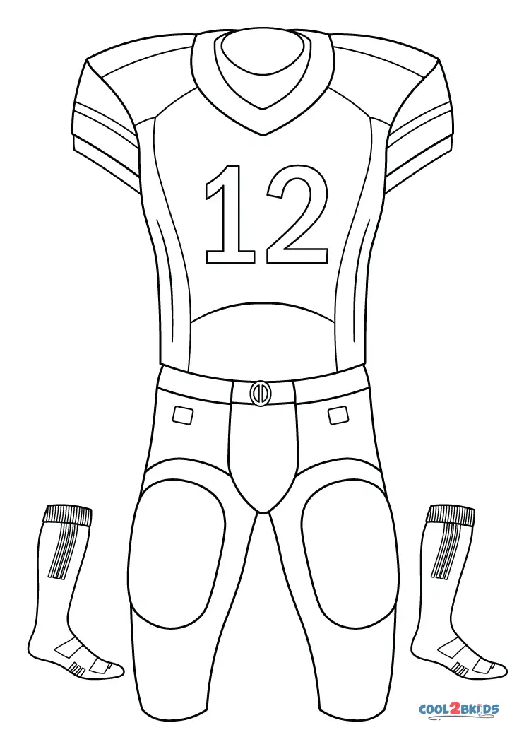 Free printable football jersey coloring pages for kids