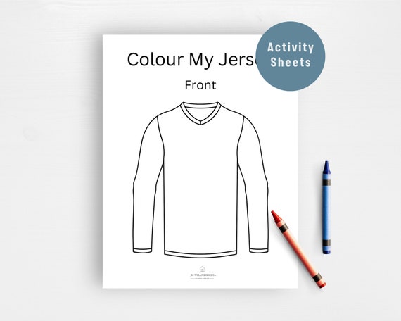 Hockey jersey printable coloring activity sheets