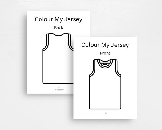 Basketball jersey printable coloring activity sheets