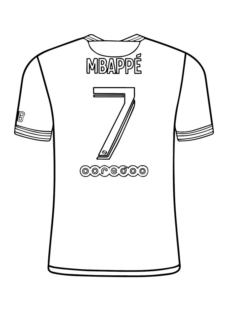 Kylian mbappã jersey coloring pages