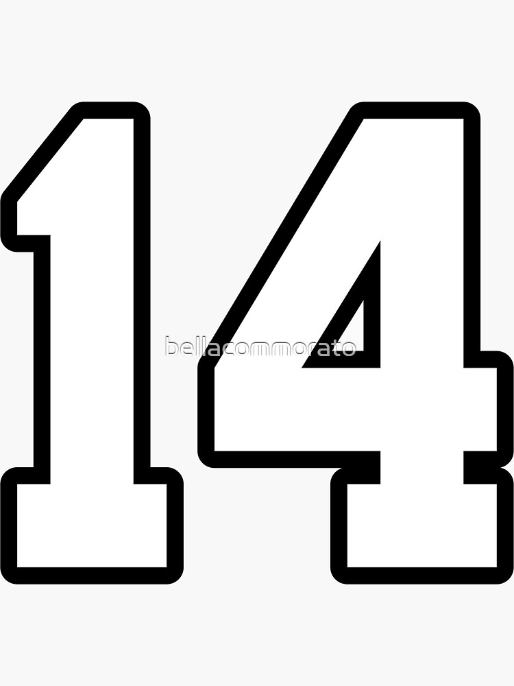 Jersey number sticker for sale by bellamorato