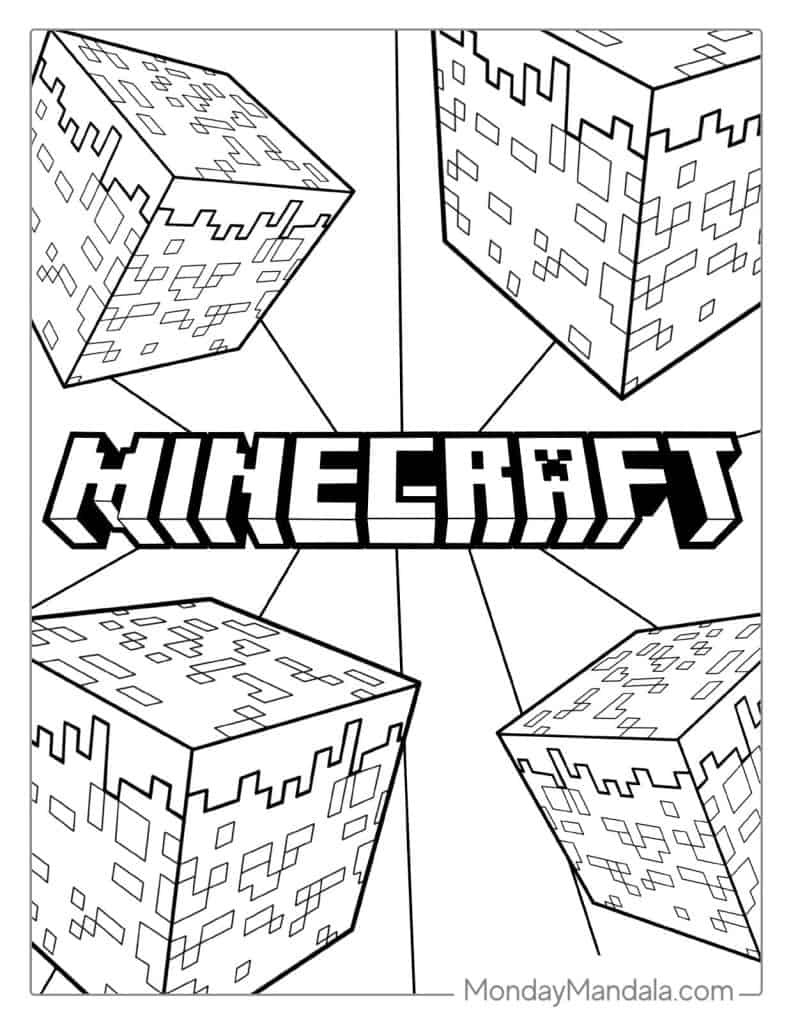 Minecraft coloring pages free pdf printables