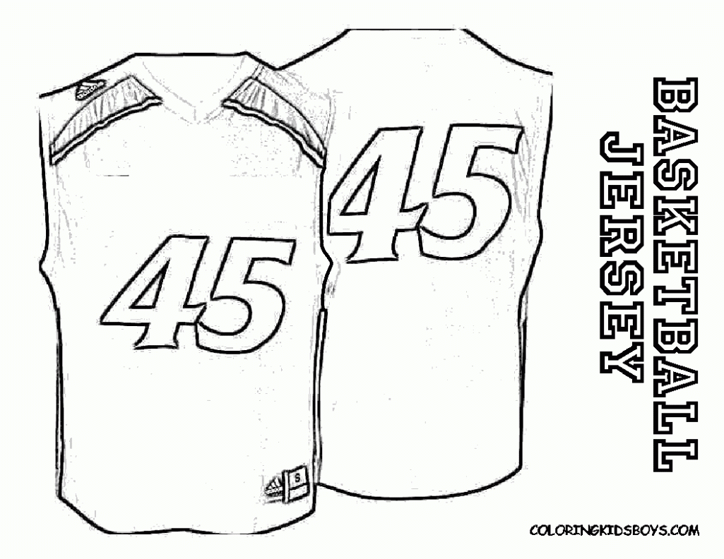 Basketball jersey coloring sheet