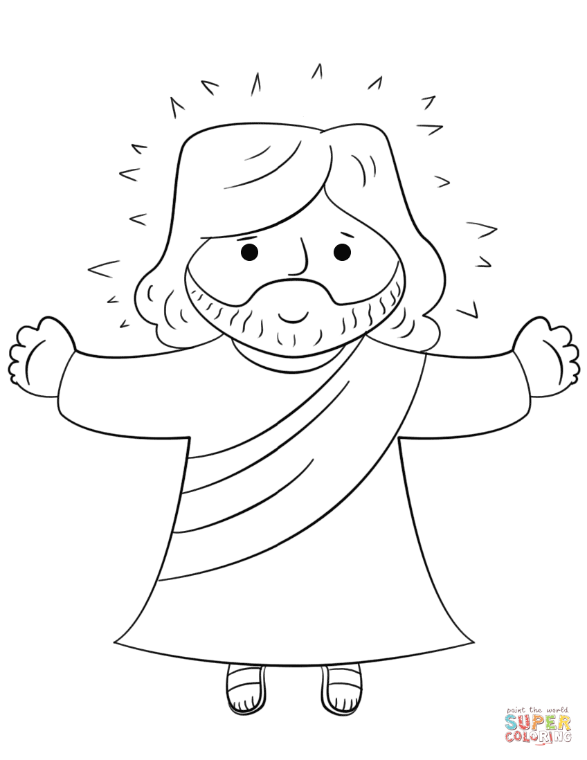 Cartoon jesus coloring page free printable coloring pages