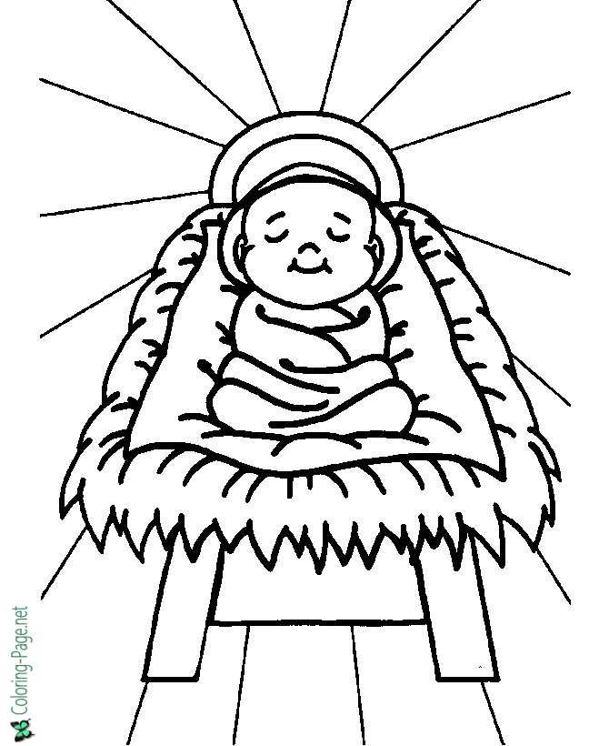 Baby jesus coloring pages