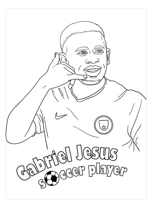 Printable gabriel jesus coloring page