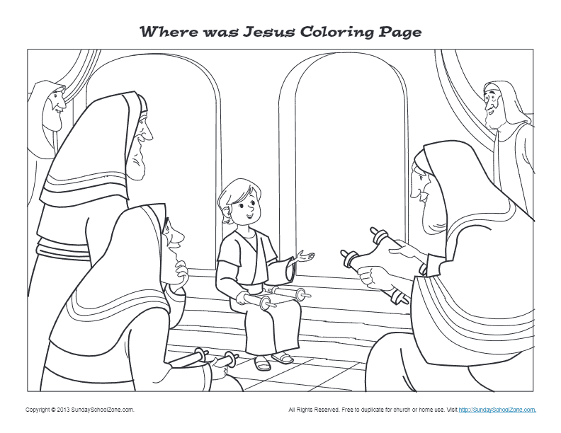 Where was jesus printable bible coloring pages and activities