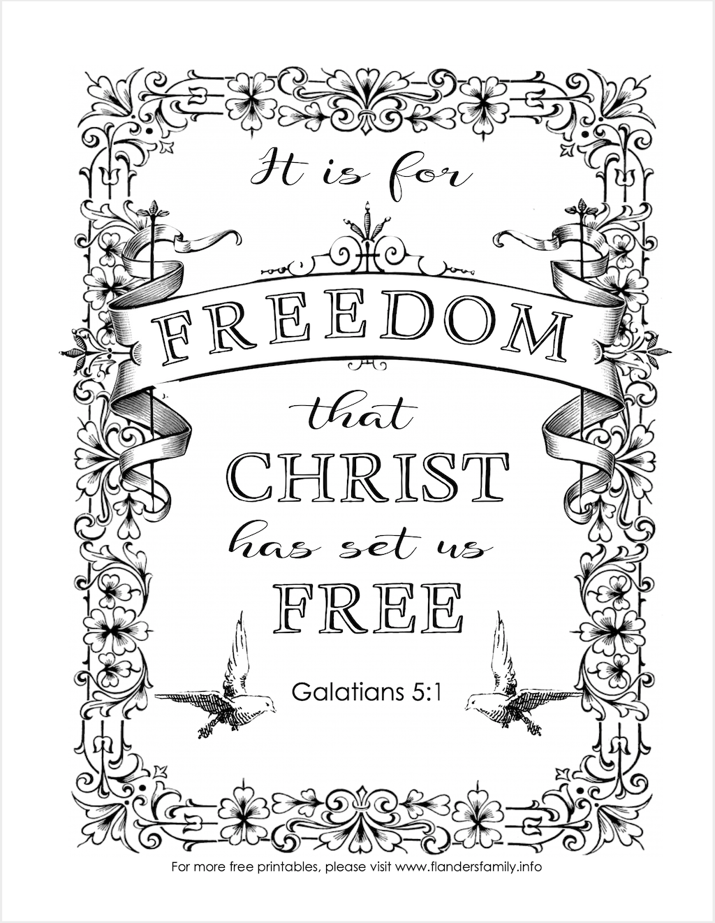 Christ set us free coloring page