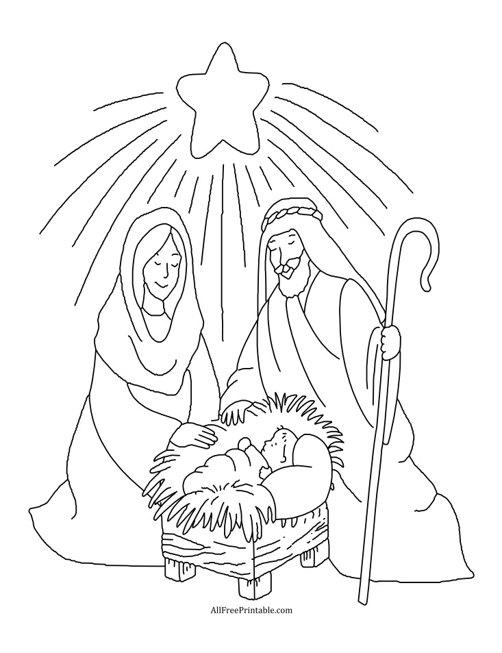 Birth of jesus coloring page â free printable