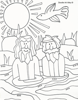 Baptism of jesus coloring pages