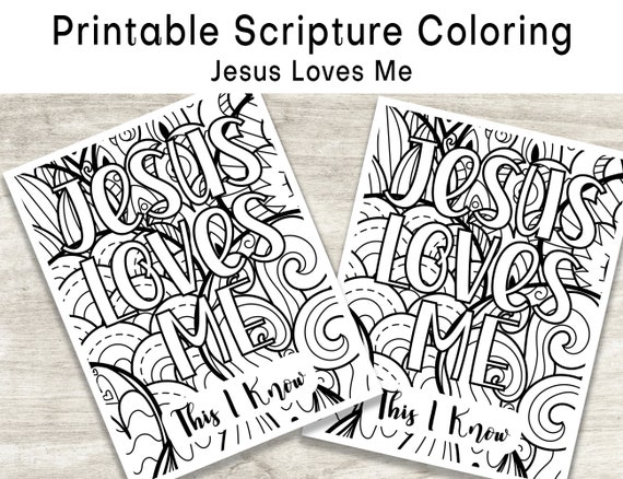 Printable jesus loves me coloring page scripture verse coloring sunday school activity bible craft kids church scripture craft