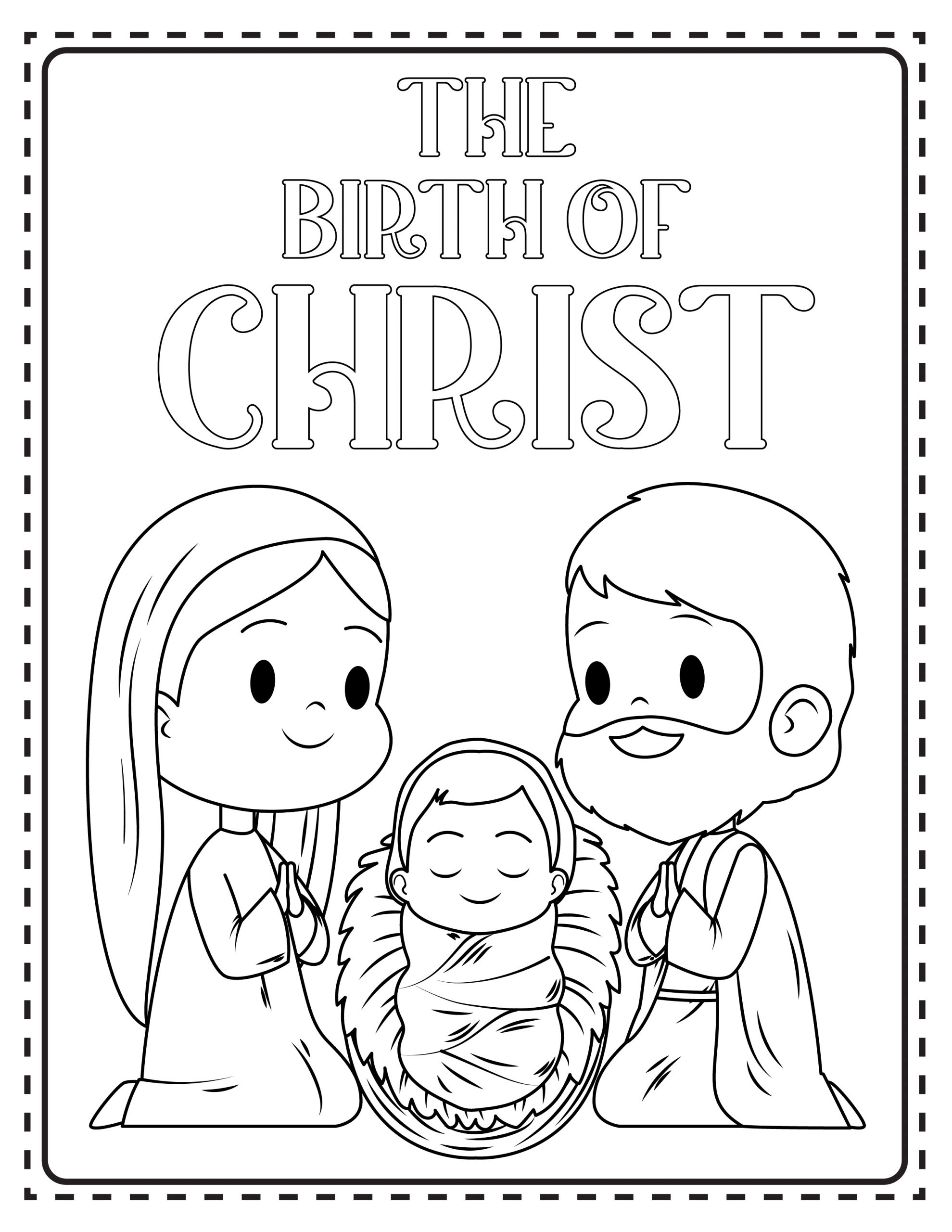 Printable christmas nativity coloring pages